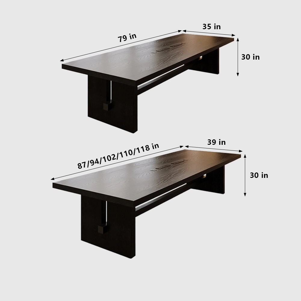 Black Solid Wood Conference Table - image 8