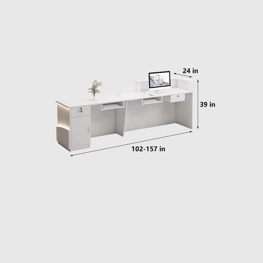 Elegant Light Luxury Cashier Desk – High-Gloss Painted Reception - image 9