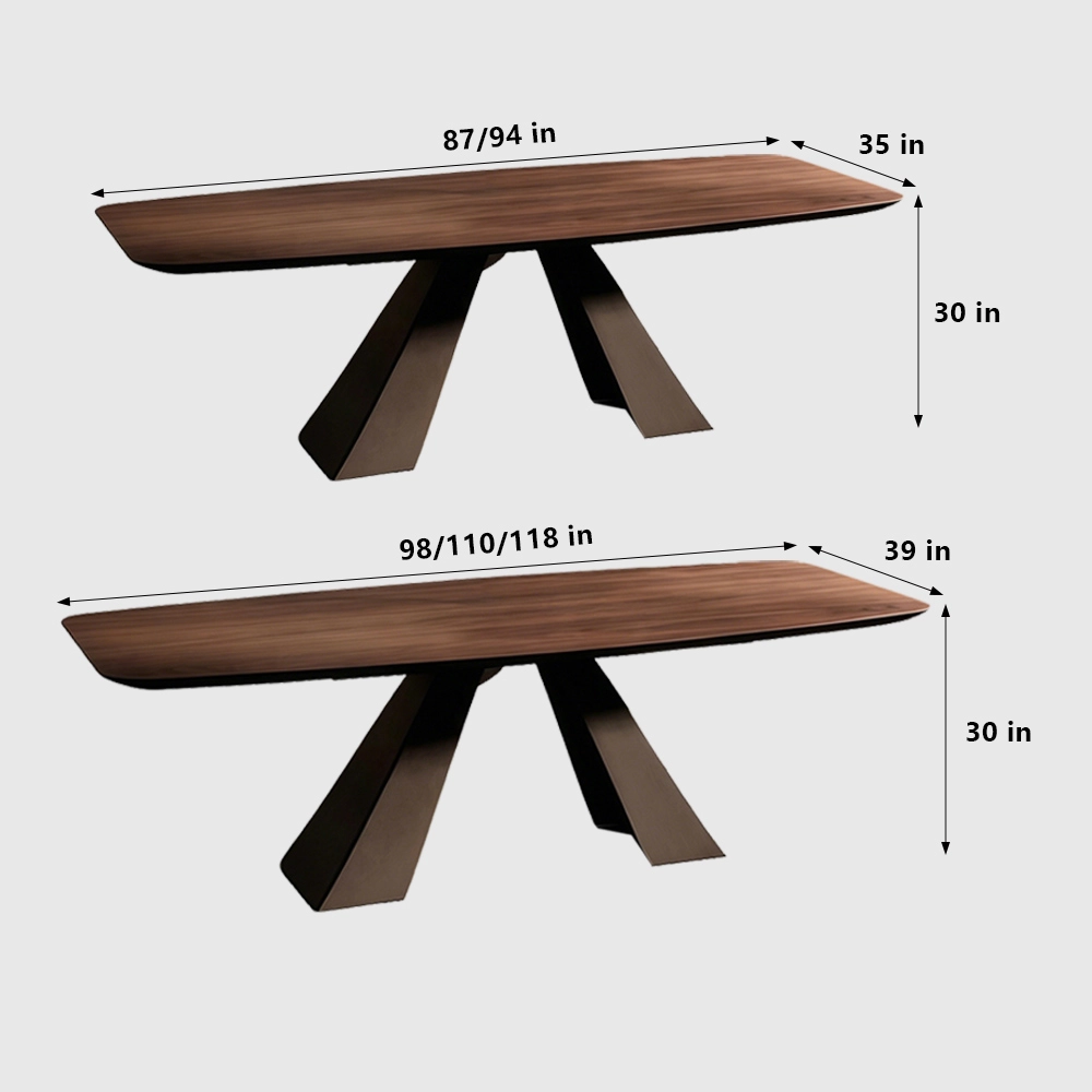 Walnut Minimalist Conference Table - image 8