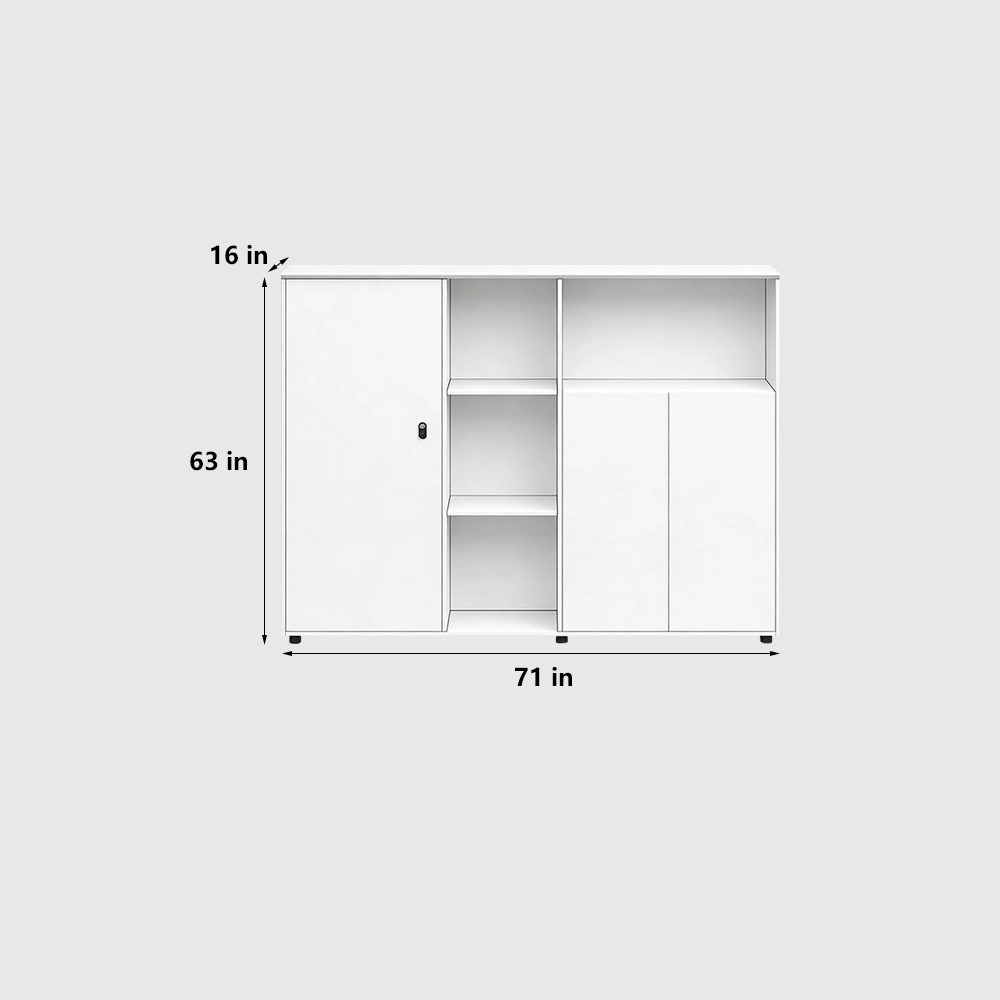 Modern Minimalist Filing Cabinet with Combination Lock Storage - image 8