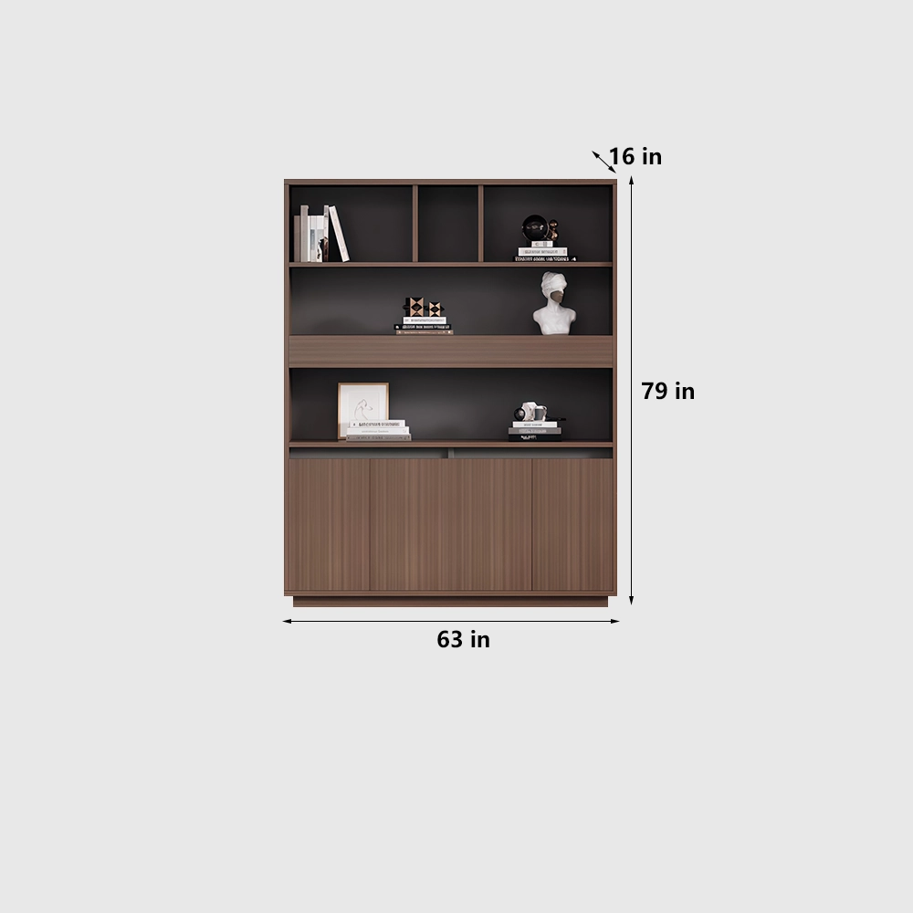 Minimalist Wooden Bookcase Filing Cabinet for Office - image 8