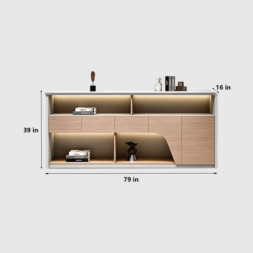 Modern Minimalist Wooden Multifunctional Storage Low Cabinet - image 7