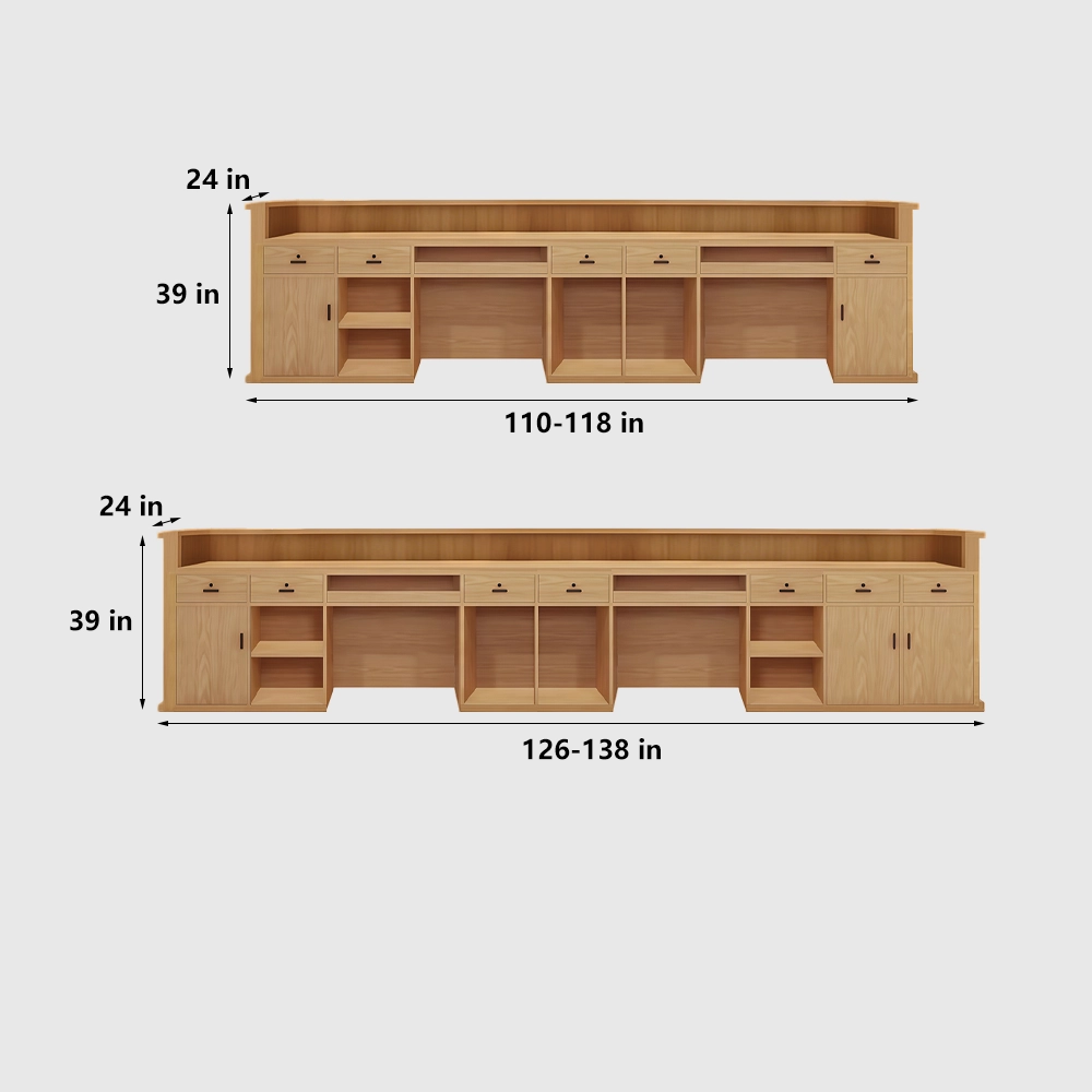 Wabi-Sabi Vintage Long Front Desk - image 9