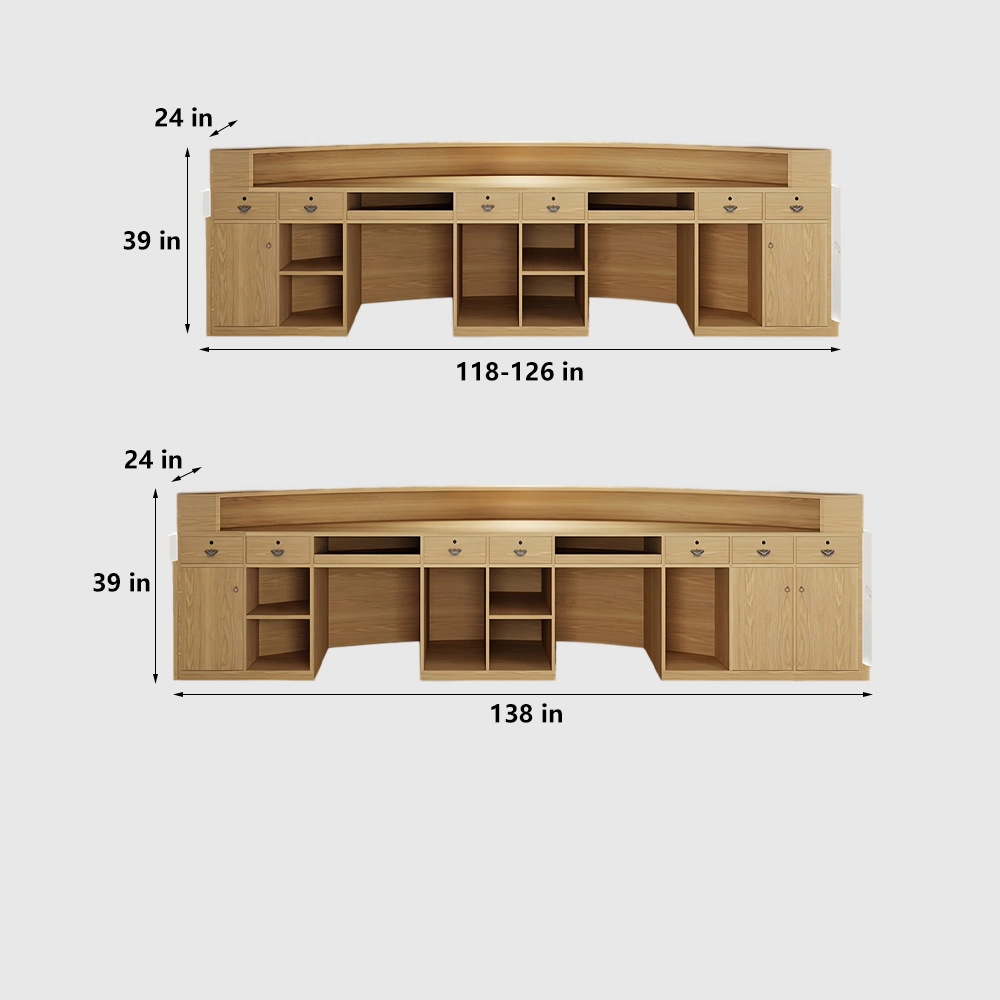 Versatile Curved Wooden Reception Counter - image 9