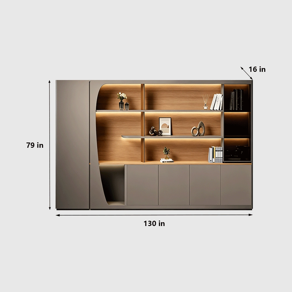 Light Luxury Office Wooden File Storage Cabinet - image 9