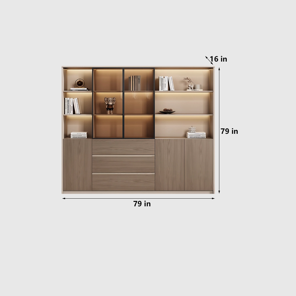 Luxury Wood and Glass Door Storage for Modern Office - image 9