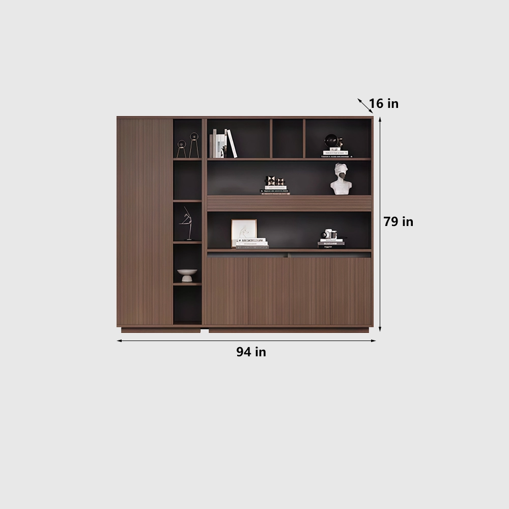 Minimalist Wooden Bookcase Filing Cabinet for Office - image 9