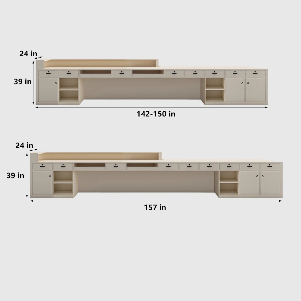 Modern Minimalist Wood Grain Style Reception Desk - image 10