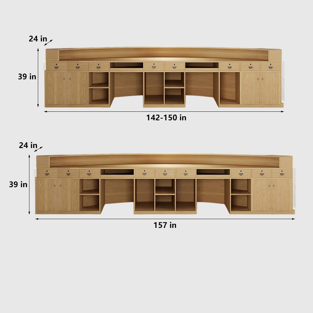 Versatile Curved Wooden Reception Counter - image 10
