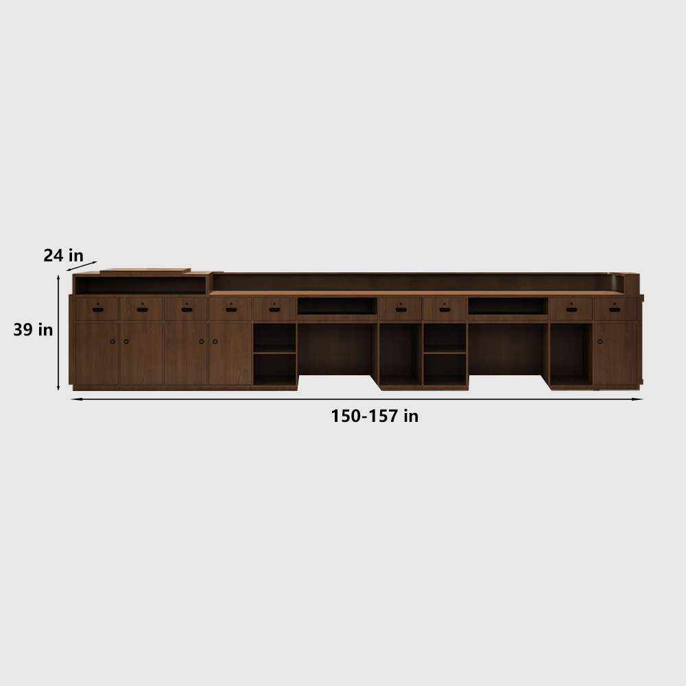 Wabi-Sabi Front Desk – Rattan & Retro Bar Counter - image 11