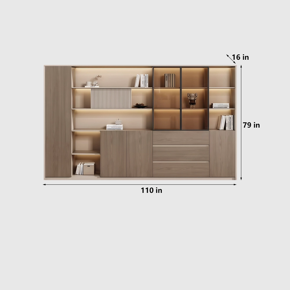 Luxury Wood and Glass Door Storage for Modern Office - image 11