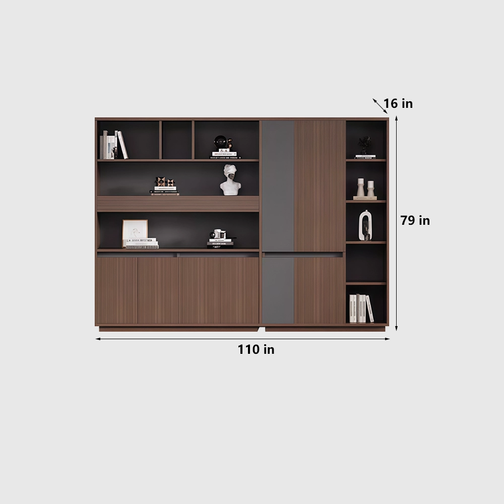 Minimalist Wooden Bookcase Filing Cabinet for Office - image 11