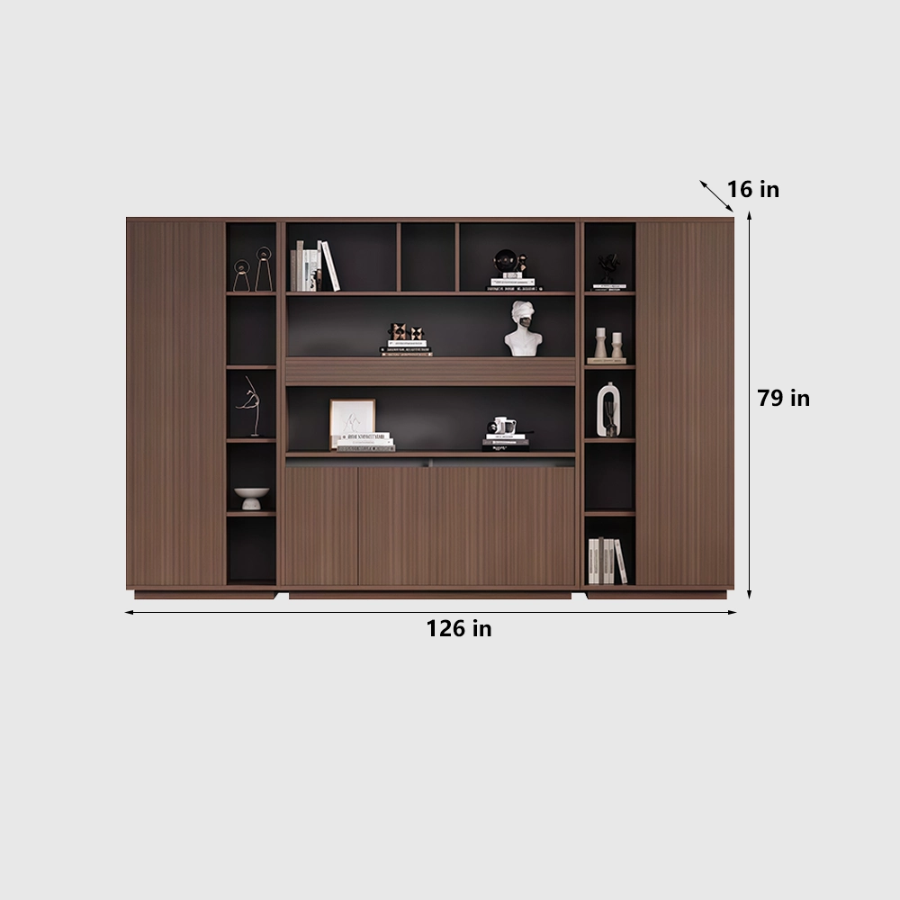 Minimalist Wooden Bookcase Filing Cabinet for Office - image 12