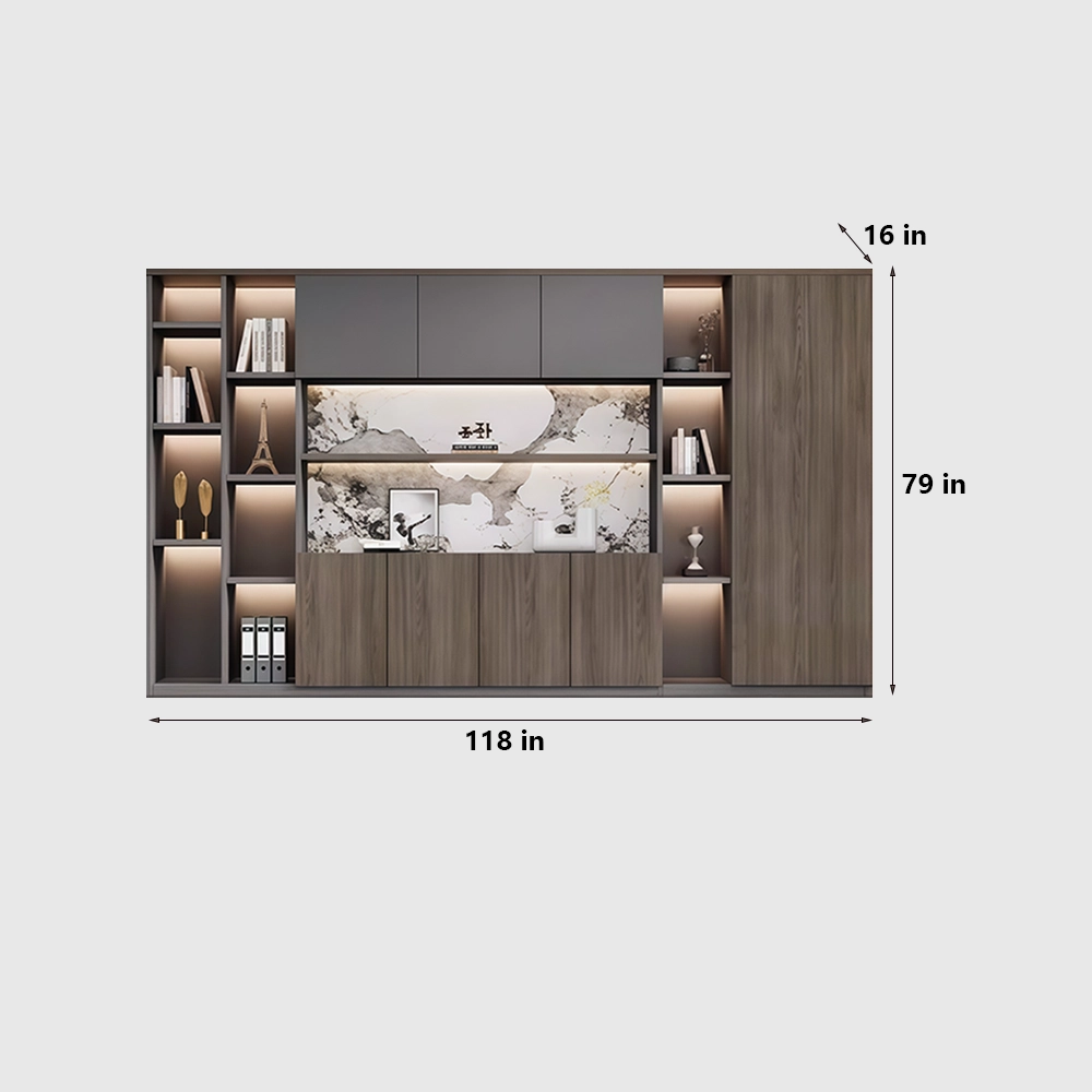 Modern Minimalist Office Display Cabinet for Background - image 12