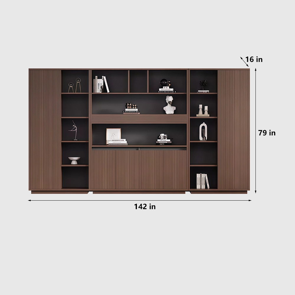 Minimalist Wooden Bookcase Filing Cabinet for Office - image 13