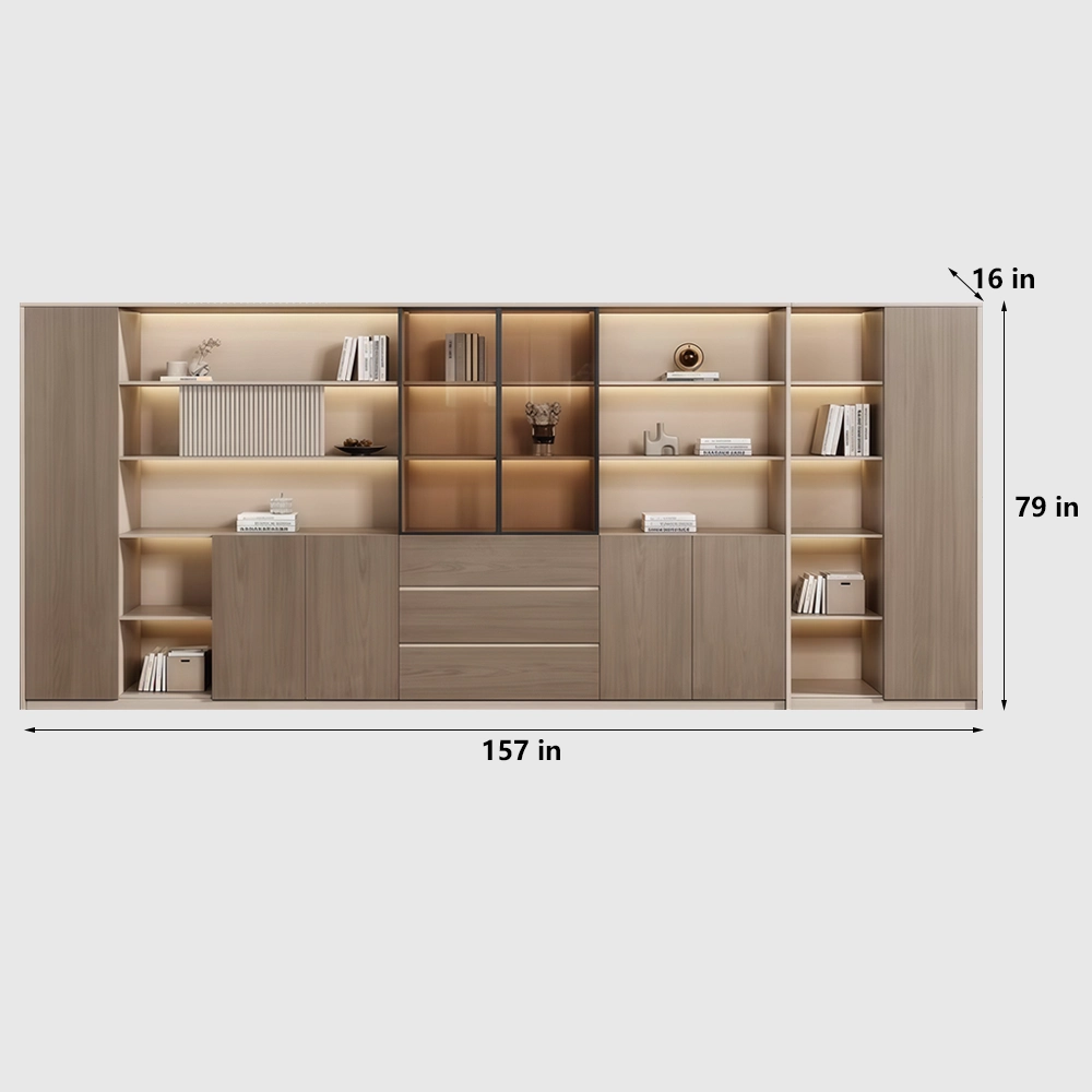 Luxury Wood and Glass Door Storage for Modern Office - image 14