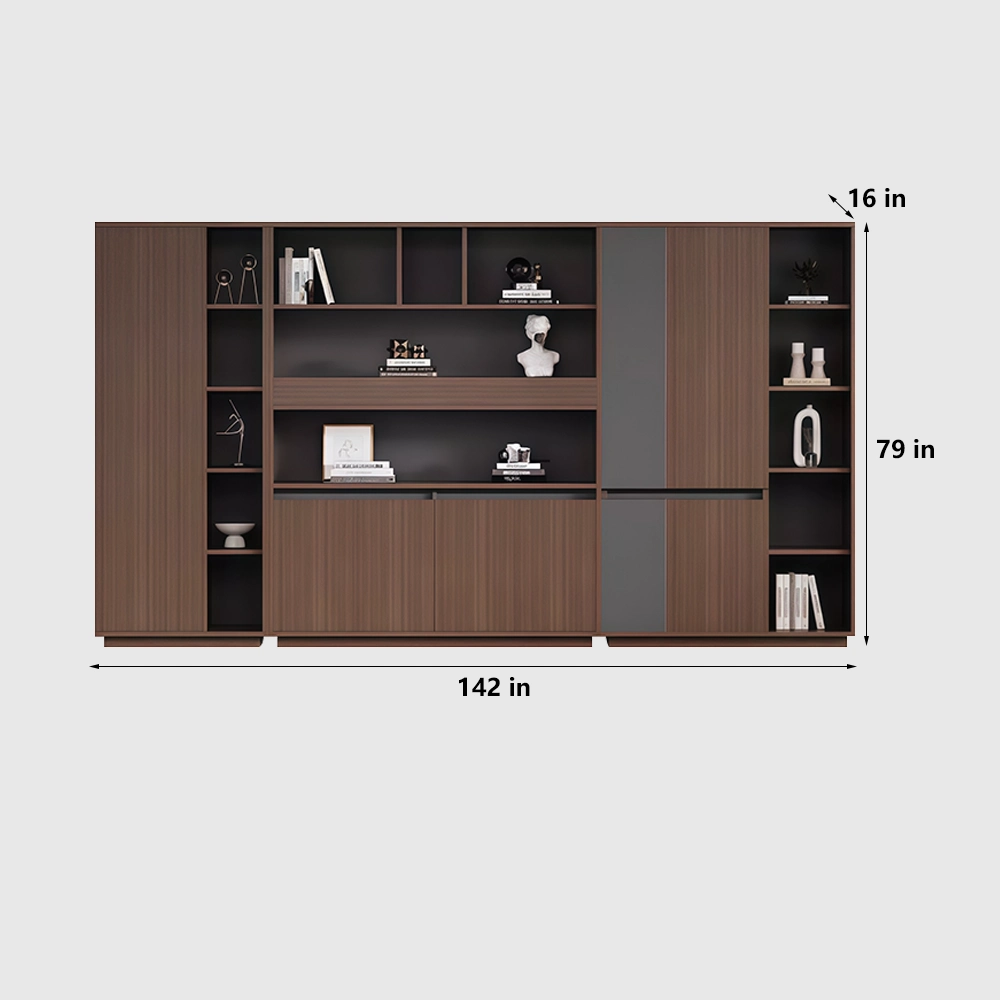 Minimalist Wooden Bookcase Filing Cabinet for Office - image 14