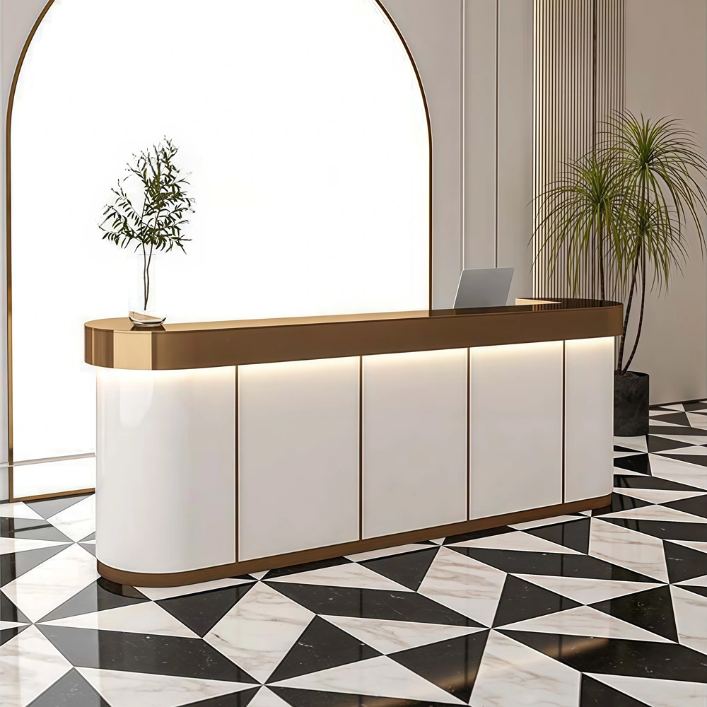 Stainless Steel Reception Desk  Commercial Cashier Counter - image 2