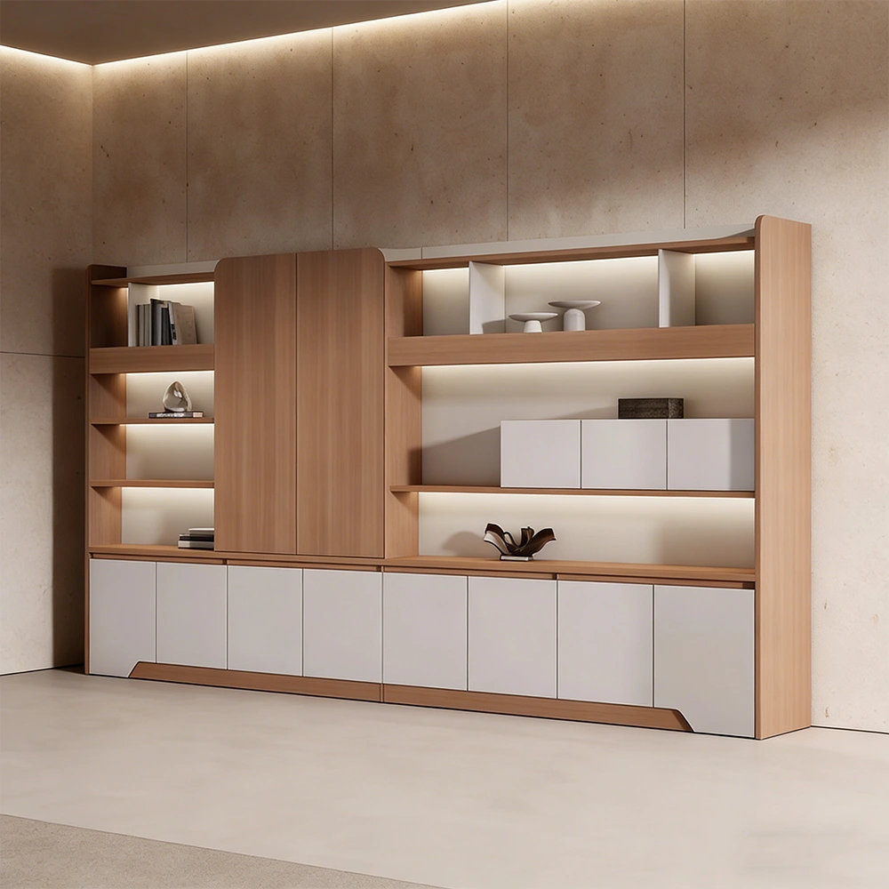 Wooden Office Cabinet with Bookshelf Storage & File Organizer - image 2