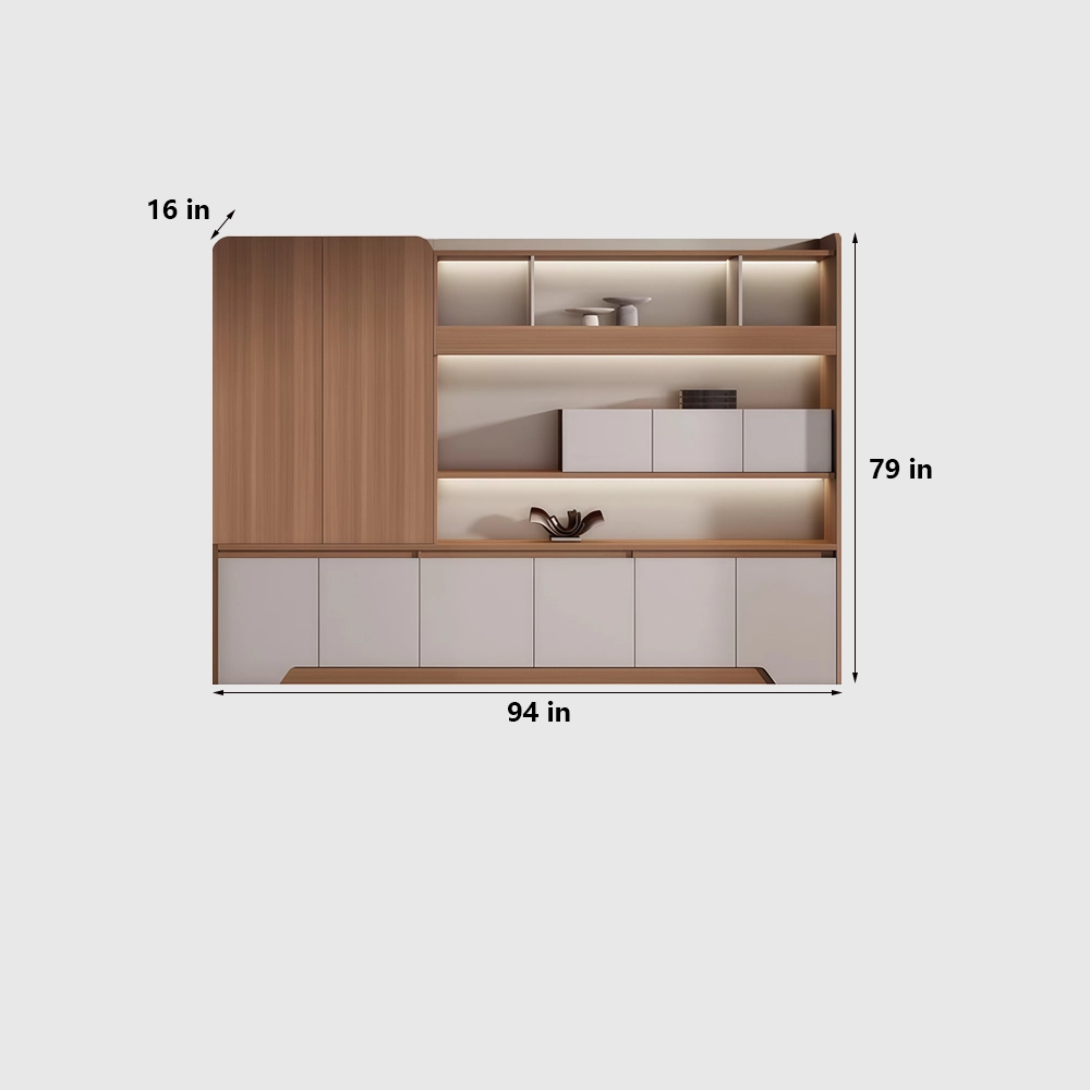 Wooden Office Cabinet with Bookshelf Storage & File Organizer - image 6