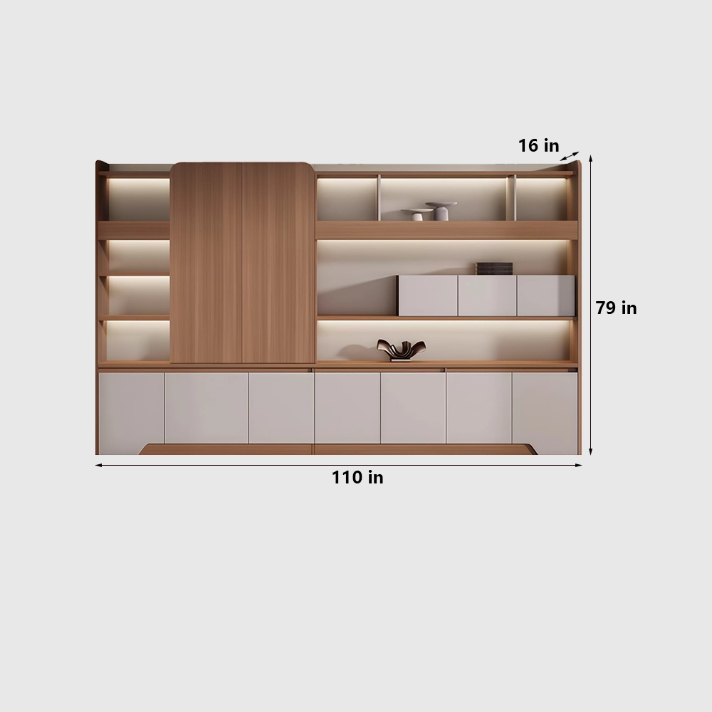 Wooden Office Cabinet with Bookshelf Storage & File Organizer - image 7