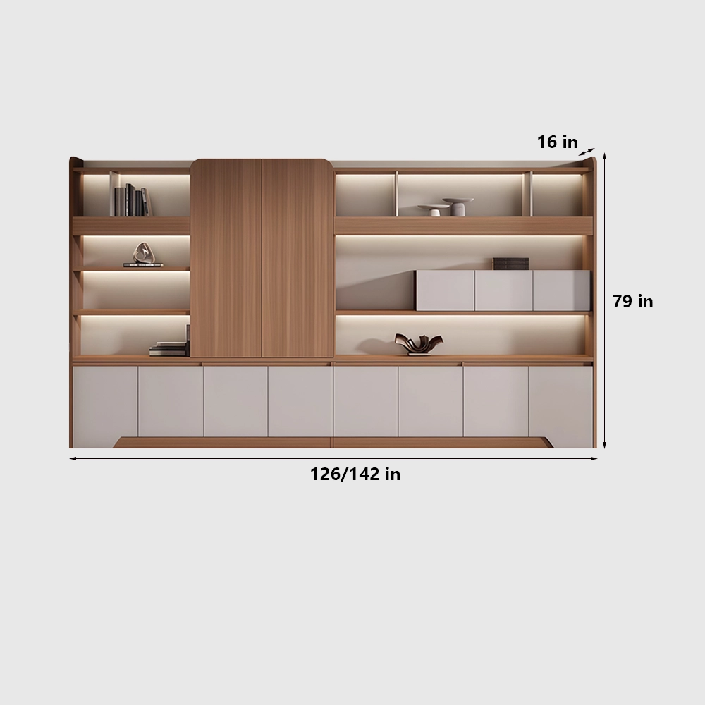 Wooden Office Cabinet with Bookshelf Storage & File Organizer - image 8