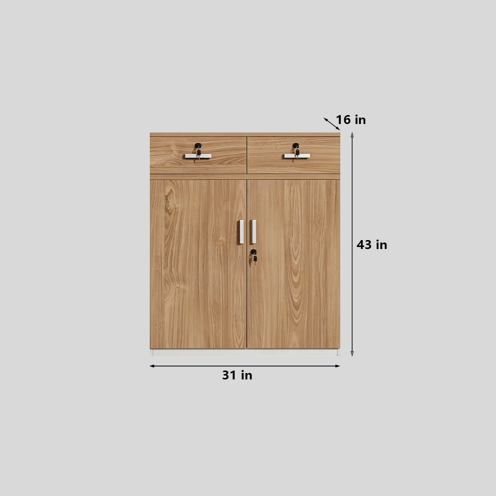Lockable Wooden Office Filing Cabinet with Partitions - image 9