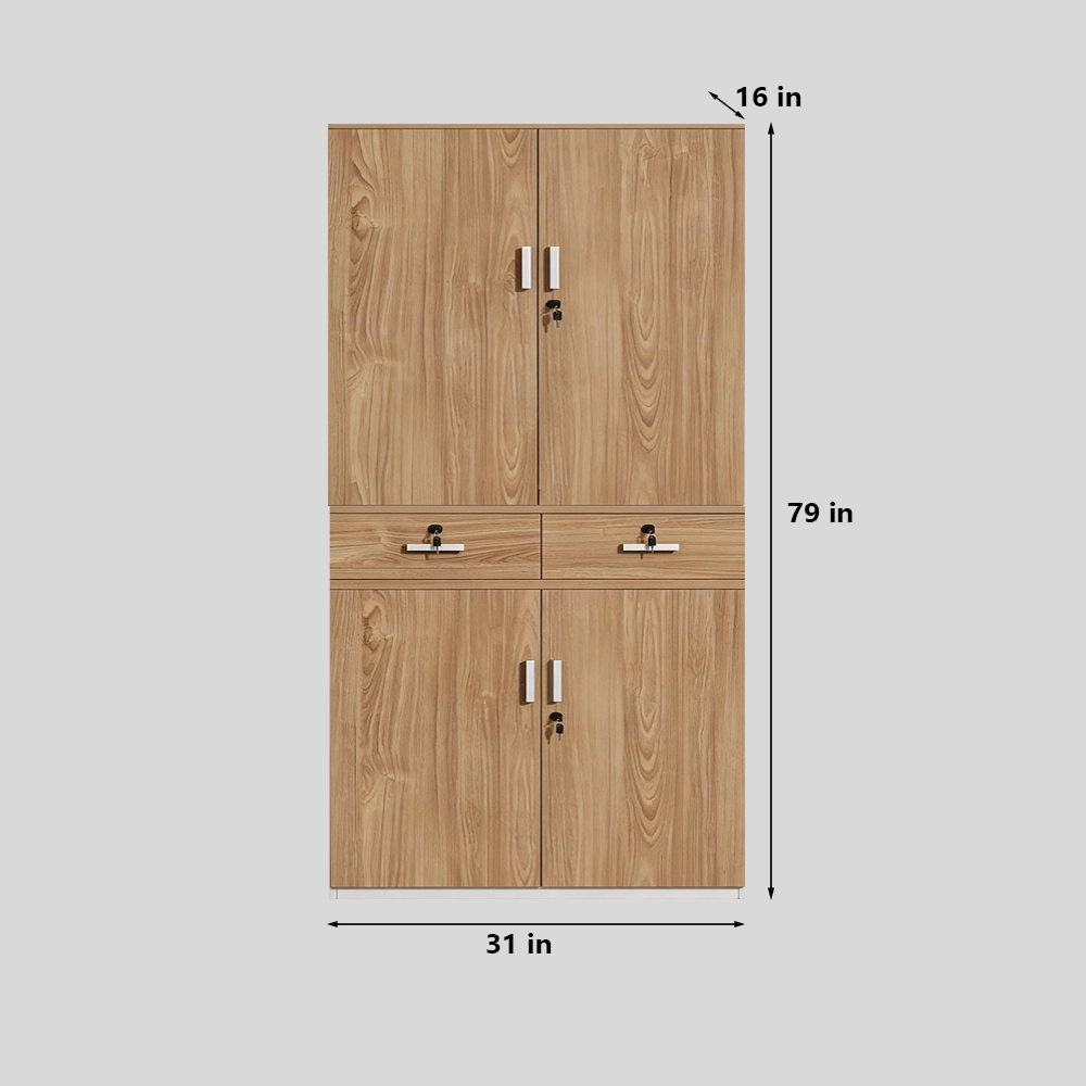 Lockable Wooden Office Filing Cabinet with Partitions - image 11