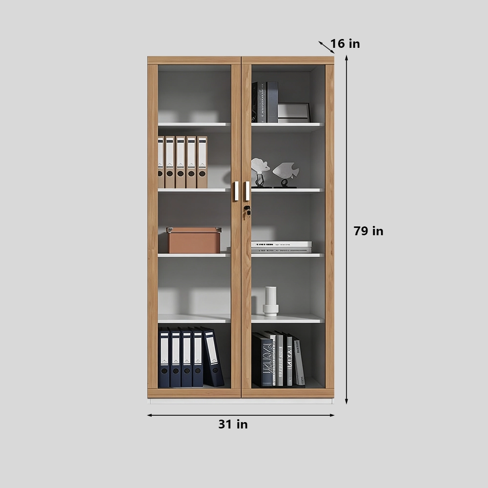 Lockable Wooden Office Filing Cabinet with Partitions - image 13