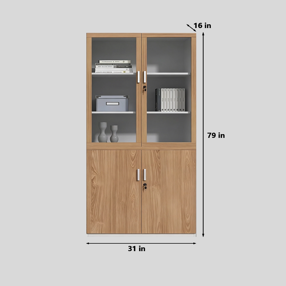 Lockable Wooden Office Filing Cabinet with Partitions - image 14