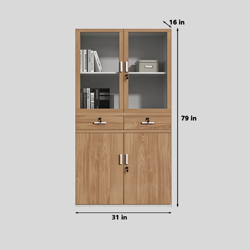 Lockable Wooden Office Filing Cabinet with Partitions - image 15