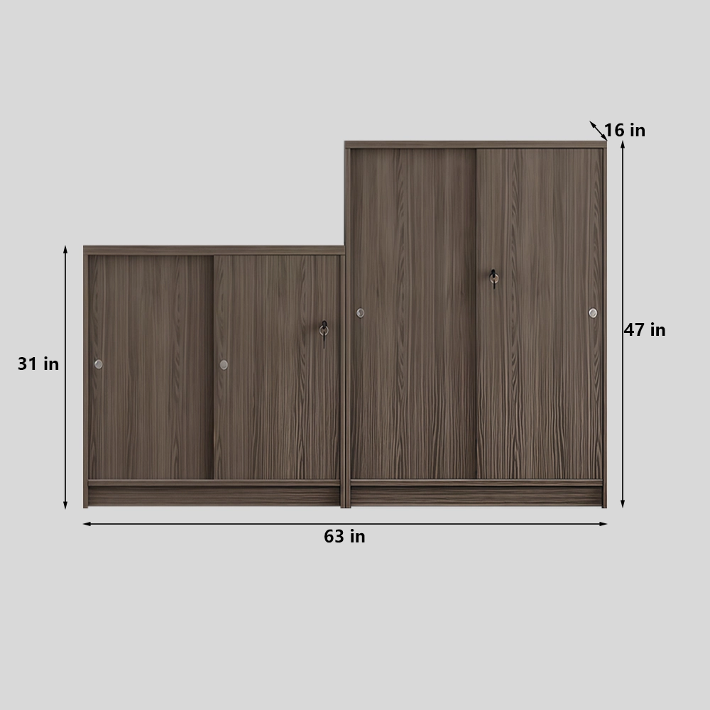 Office Sliding Door High-Low File Cabinet Set - image 10