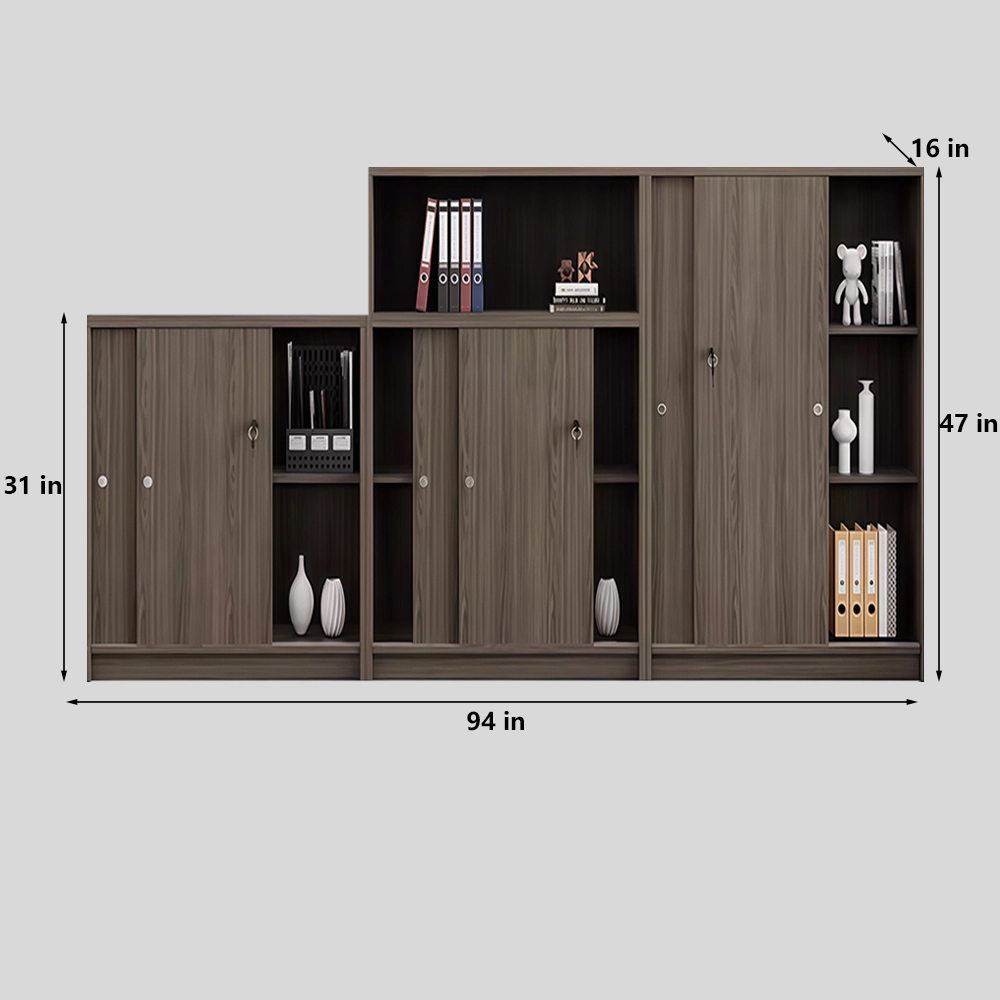 Office Sliding Door High-Low File Cabinet Set - image 11