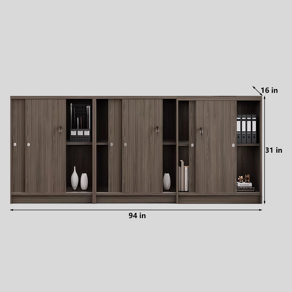 Office Sliding Door High-Low File Cabinet Set - image 12