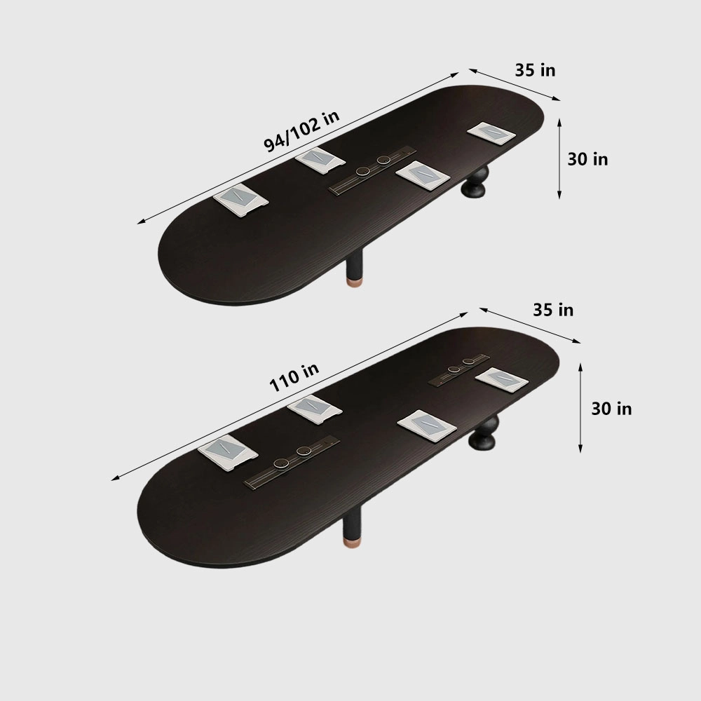 Black Solid Wood Conference Table with Outlets - image 7