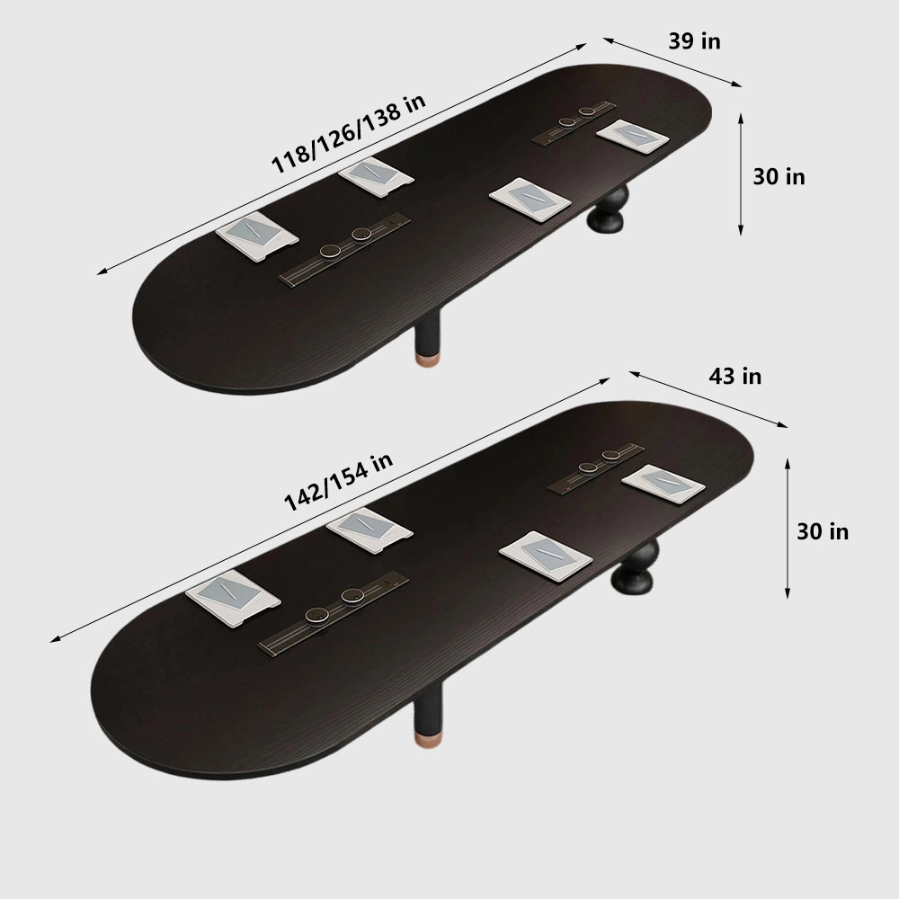 Black Solid Wood Conference Table with Outlets - image 8