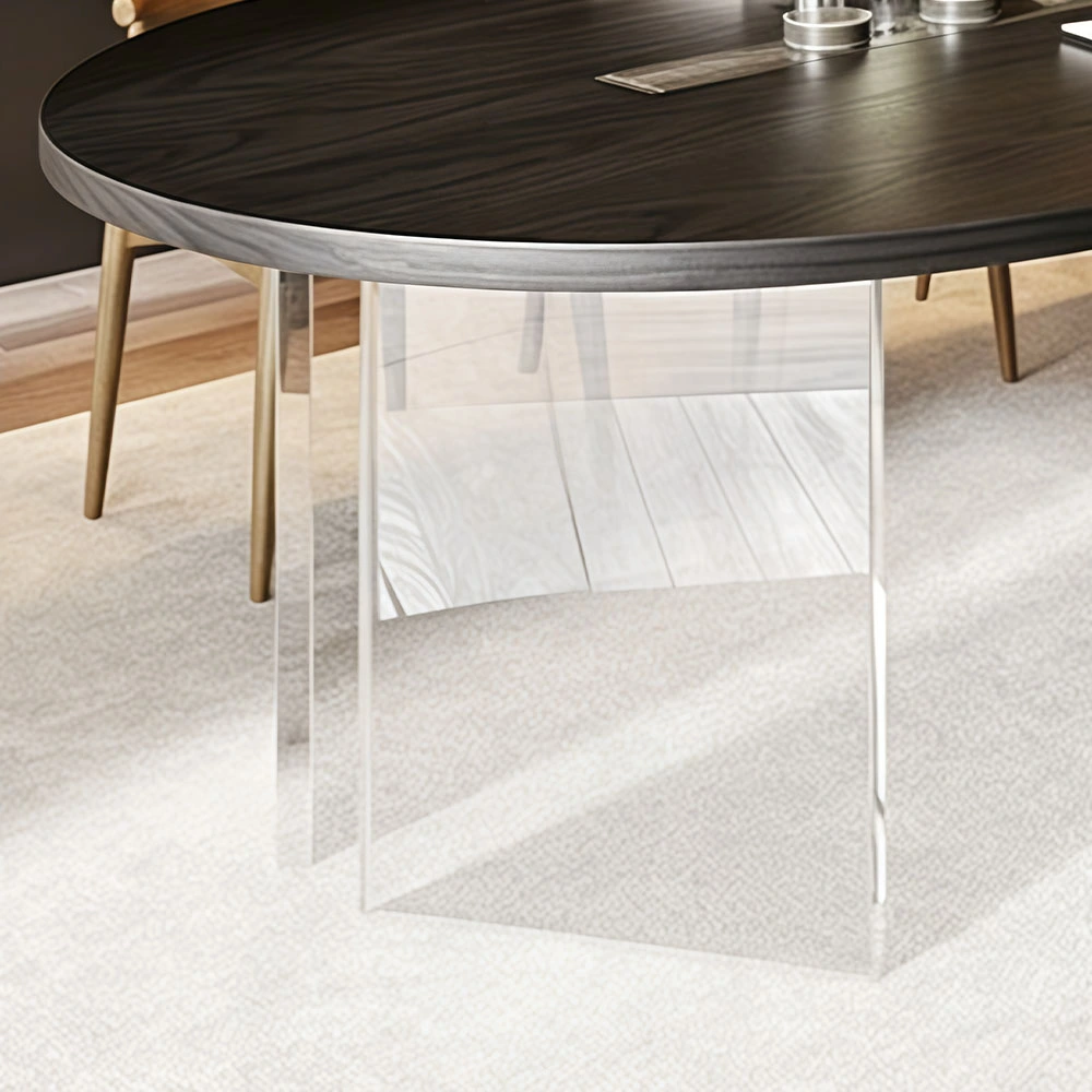 Boat-Shaped Conference Table with Power Outlets - image 5