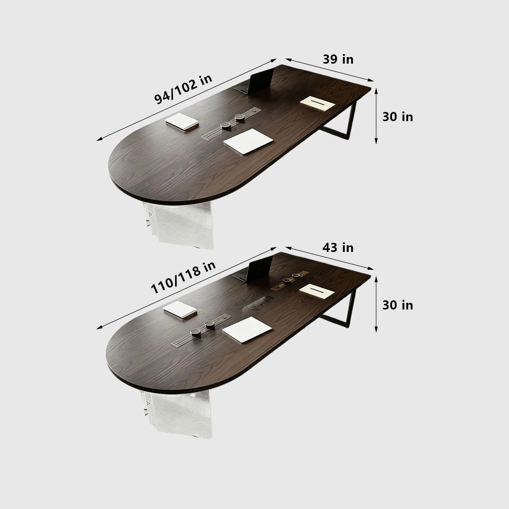 Boat-Shaped Conference Table with Power Outlets - image 7