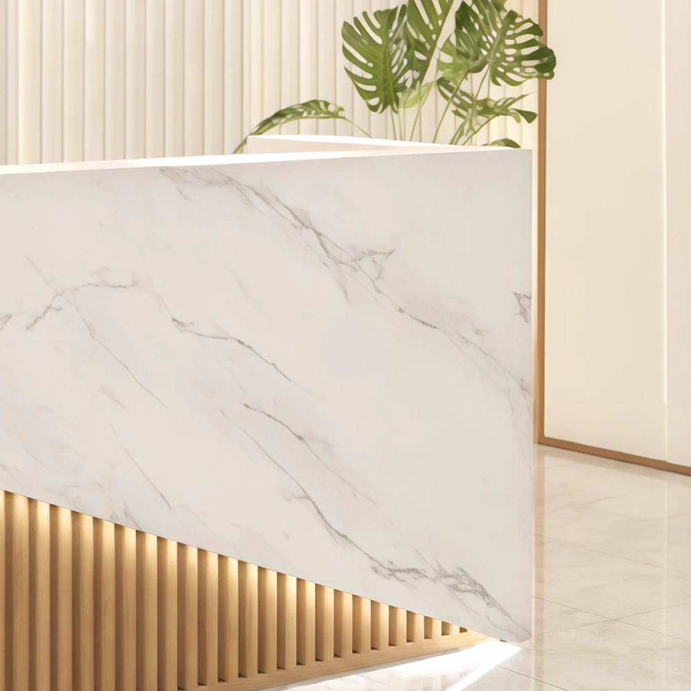 Creative Marble & Wood Reception Desk - image 4