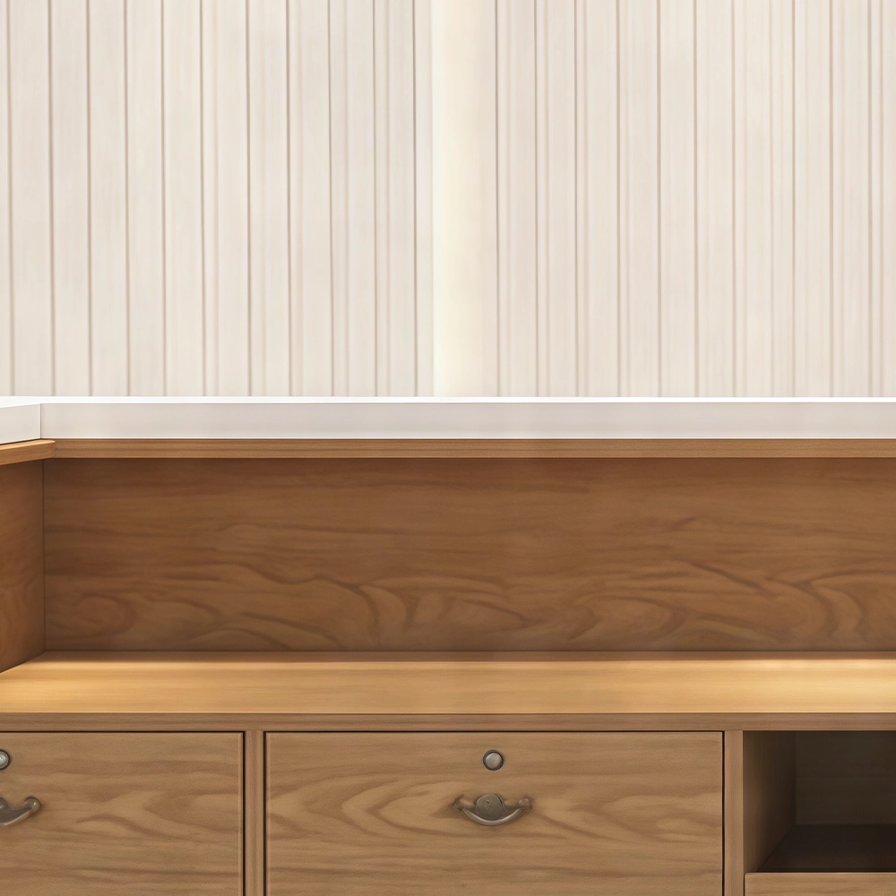 Creative Marble & Wood Reception Desk - image 6