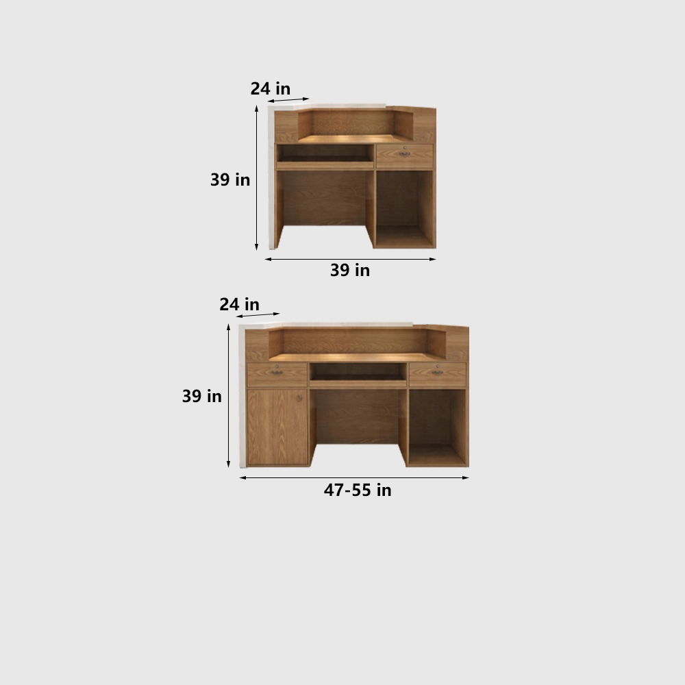 Creative Marble & Wood Reception Desk - image 7