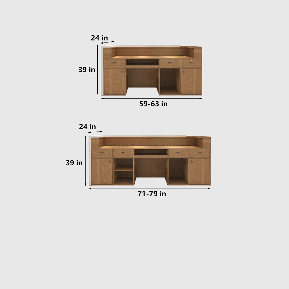 Creative Marble & Wood Reception Desk - image 8
