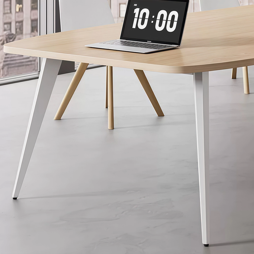 Modern Simple Oval Conference Table – Long Office Desk for Meetings - image 4