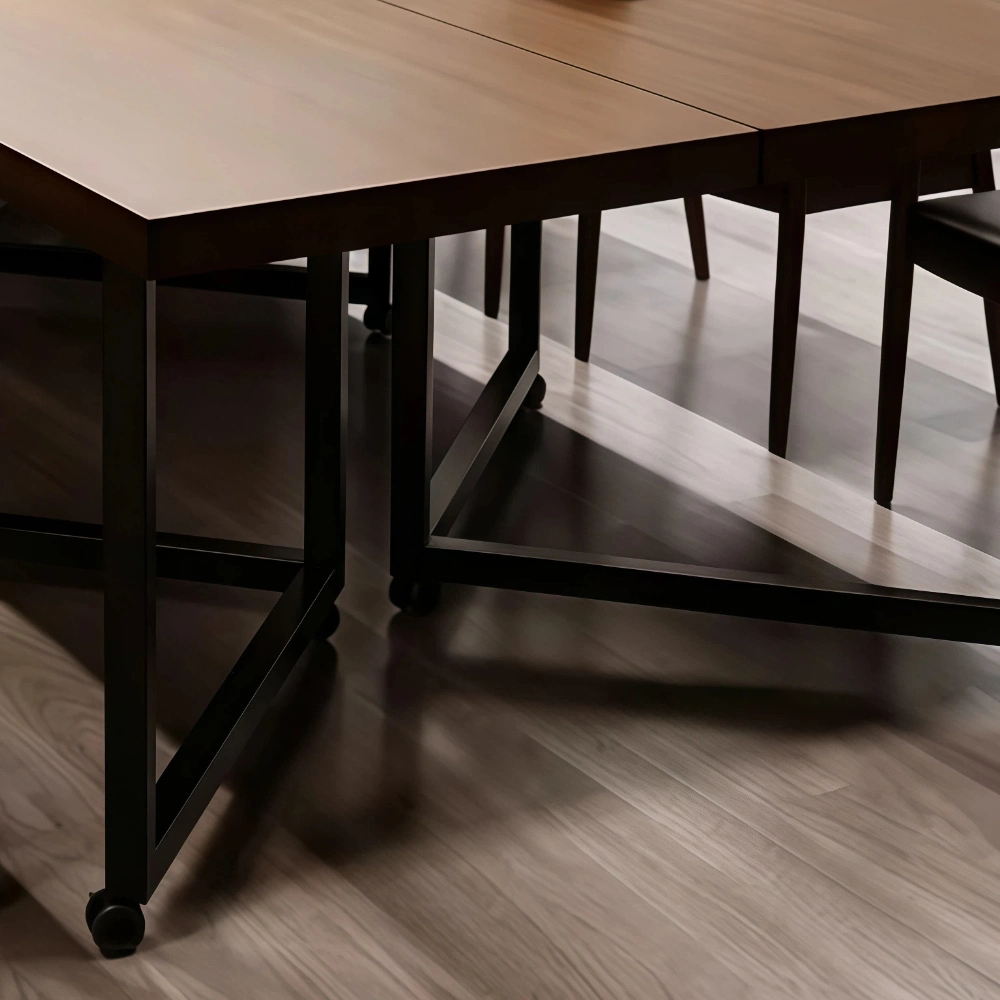 Solid Wood Movable Conference Table  Modular Splicing Meeting Desk - image 10