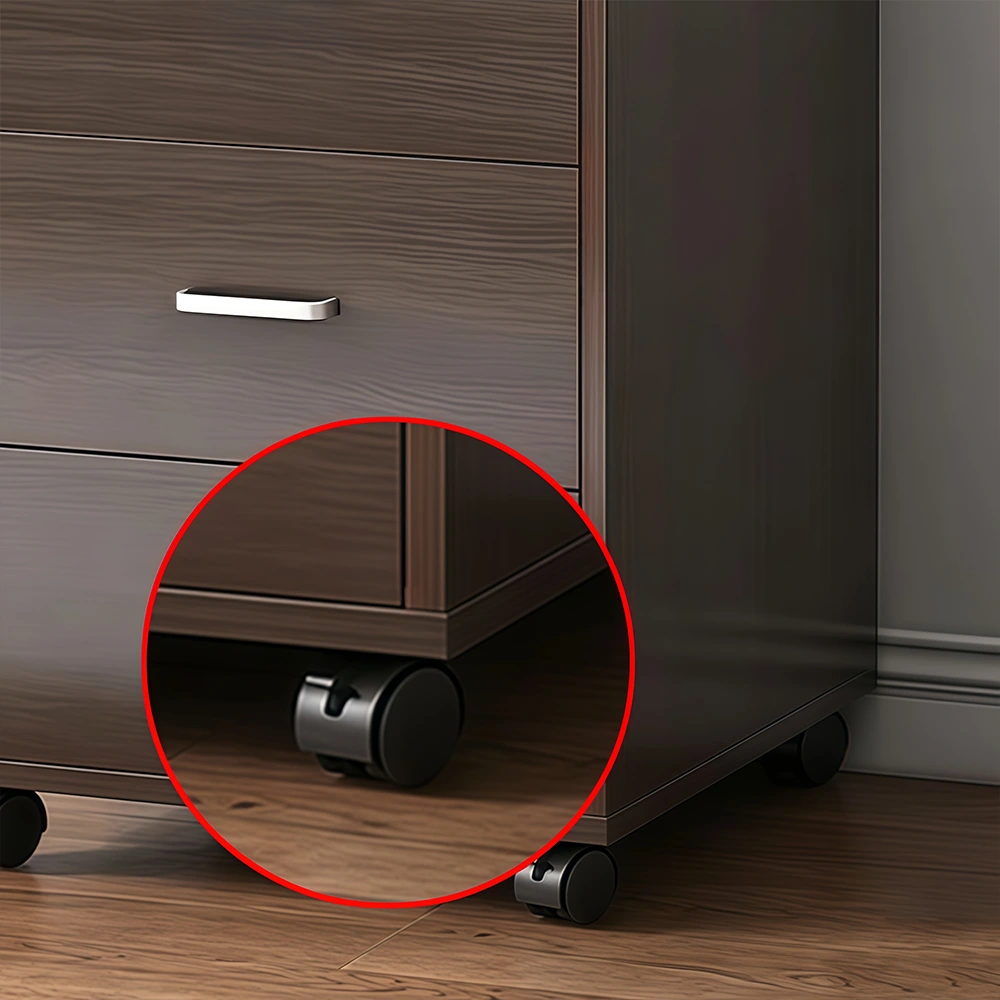 Mobile Wooden Office File Cabinet - image 3