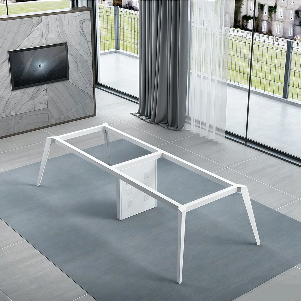 Modern Elliptical Tapered Conference Table – Long Training Desk for Offices - image 4