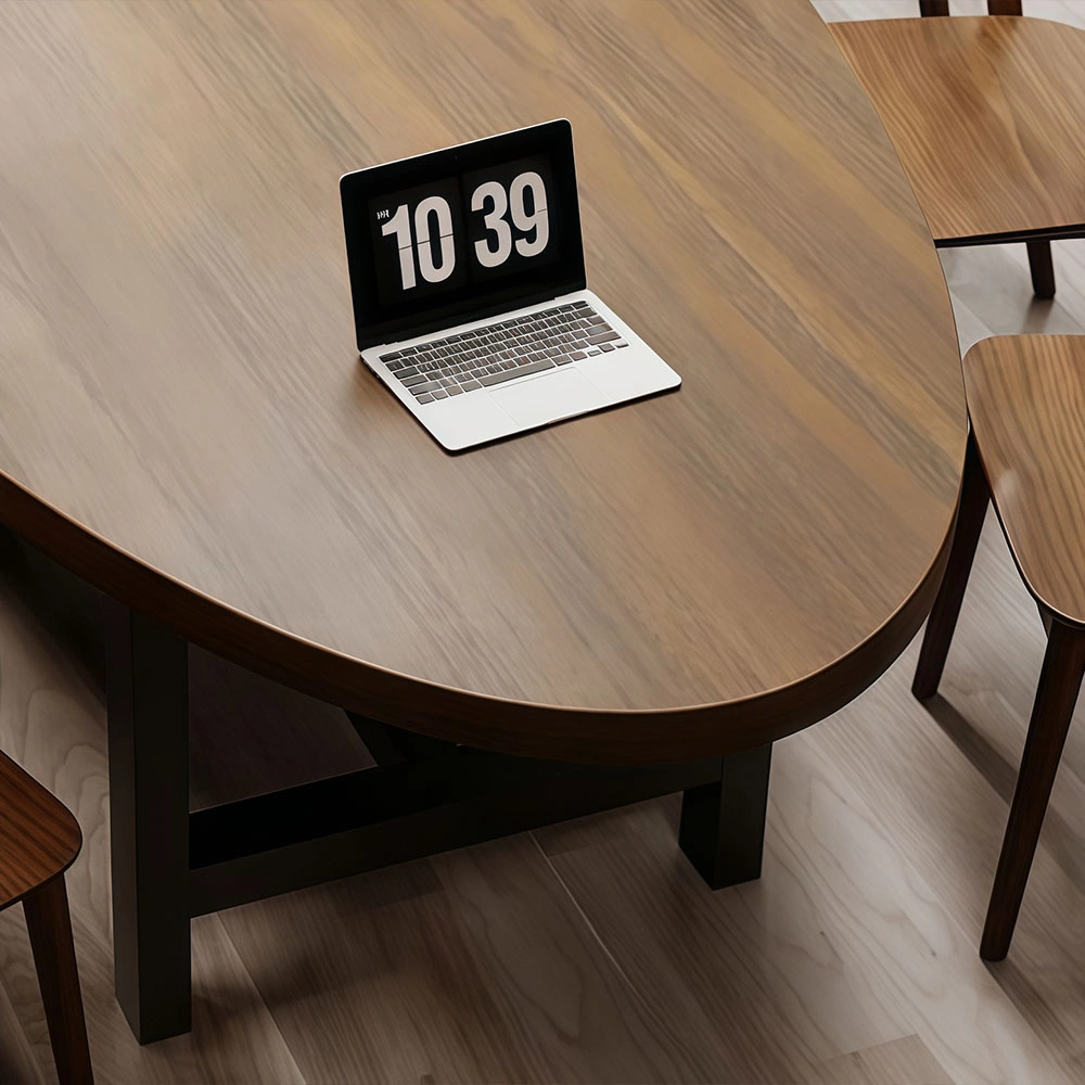 Mid Century Modern Conference Table – Premium Wood Meeting Desk for Office - image 4