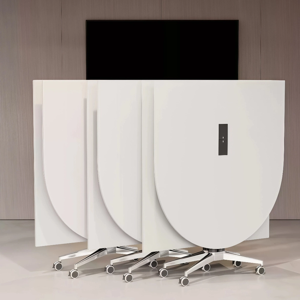 Spliceable Folding Training Table Portable Conference Desk with Wheels - image 4