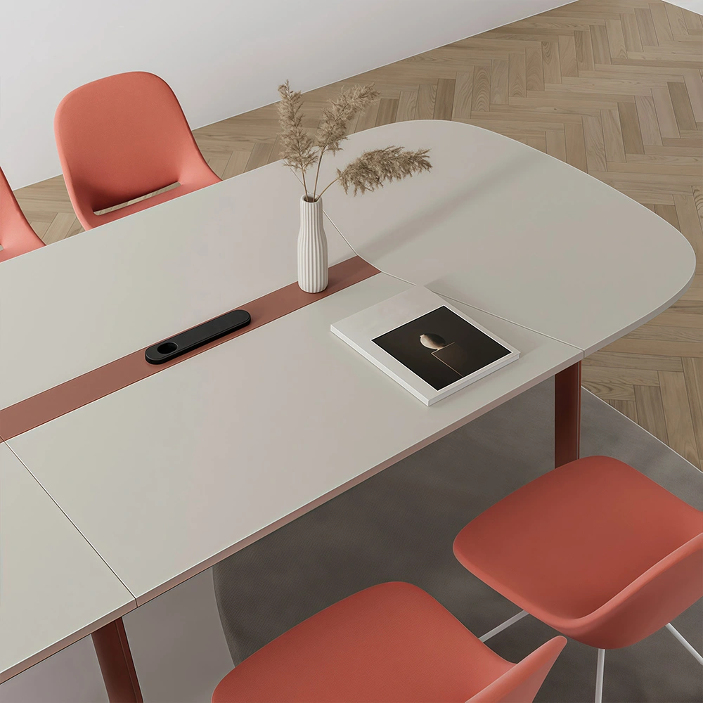 Modern Oval Conference Table  Long Rectangle Meeting Desk for Office - image 4