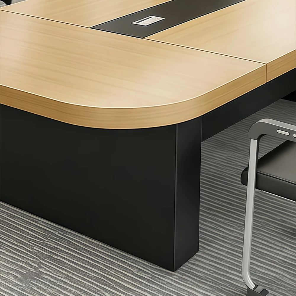Round Edge Large Conference Table  Modern Long Meeting Table for Offices - image 5